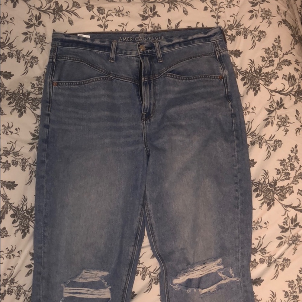 American Eagle Ripped Mom Jeans, High Waist Design